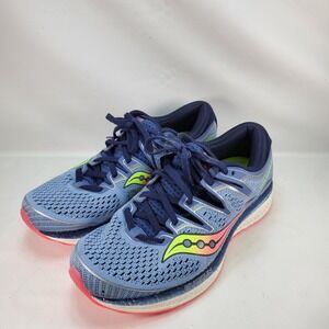 Saucony Triumph ISO 5 Running Shoes Womens 8.5 Blue Navy Coral EVERUN S10462-1